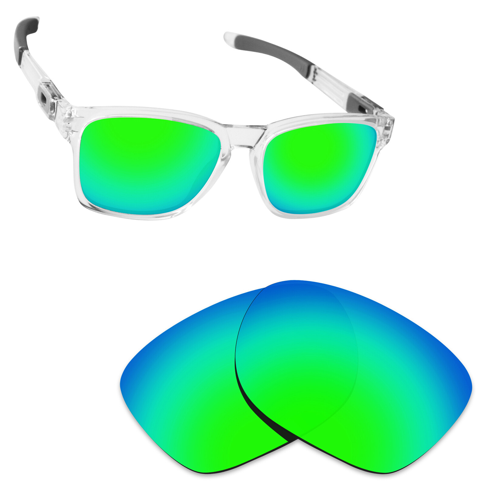 Hawkry Polarized Replacement Lenses for-Oakley Catalyst Sunglass Emerald Green