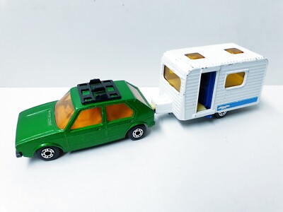 Matchbox Superfast Auto No. 7 VW GOLF 1976(ohne Surfbretter)+No.31 CARAVAN 1977