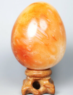 260g Natural Colorful Red Orange Carnelian Agate Geode crystal sphere Egg +Stand