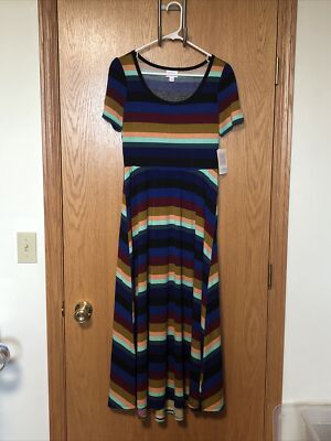 emerald green chiffon maxi dress Tea Short Sleeve Empire Dress Nightfall Stripe – JustHatched