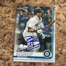 Braden Bishop Signed 2019 Topps Update Rc Seattle Mariners
