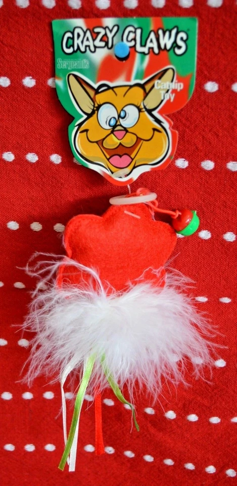 Christmas CRAZY CLAWS Cat TOY Star Red Bell Faux Fur Sergeant's Plush Catnip NEW - Image 4 of 4