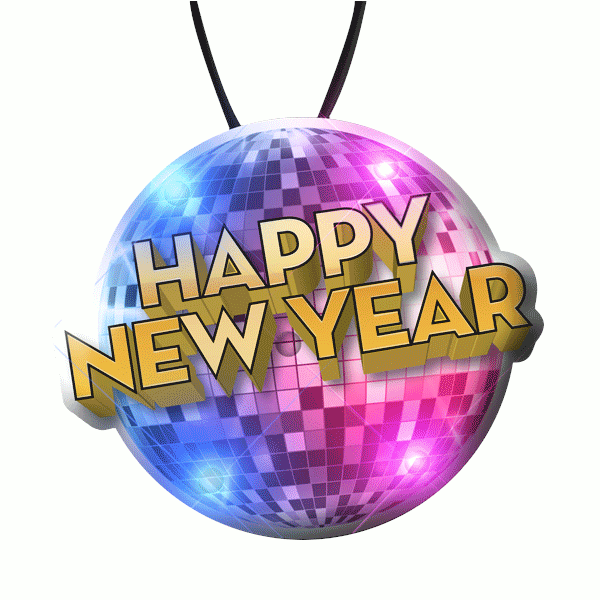 Happy New Year Disco Ball LED Charm On Lanyard eBay