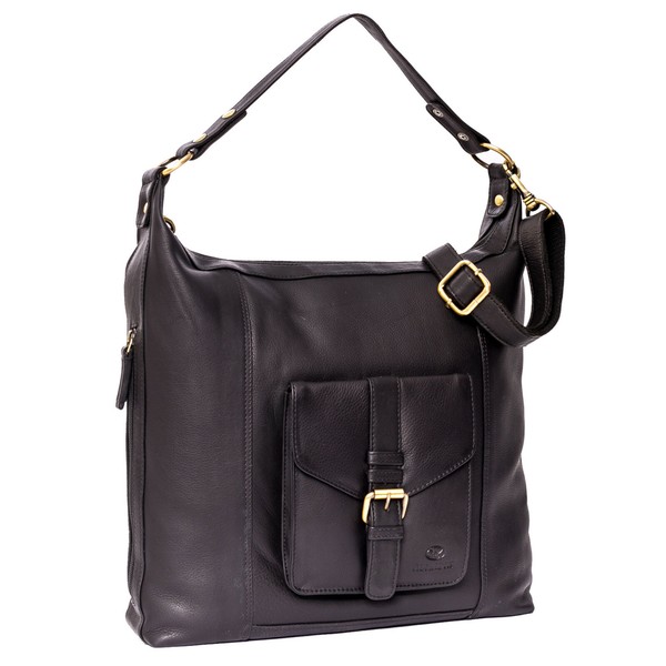 Almadih Leder Damentasche Sara Handtasche UmhäNgetasche Schultertasche Schwarz-image