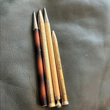 (4) Lot Vintage Metal Beauty Pencils Misc Max Factor, Physicians Formula Empty