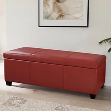 47" Elegant Solid Rectangular Storage Ottoman Bench Footrest Large
