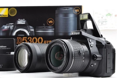 Nikon D5300 18-55mm 70-300mm AF-P Kit de doble lente casi como nuevo... - Imagen 1 de 4