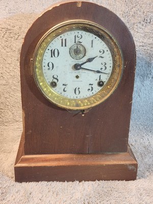 Antique Seth Thomas Automatic Eight Day Long Alarm Mantel Clock NOT WORKING 