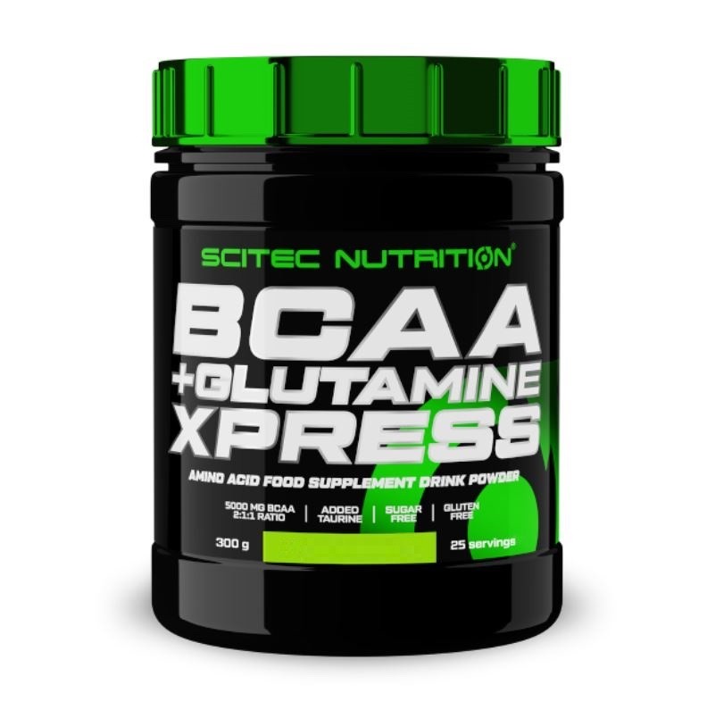 SCITEC NUTRITION BCAA + GLUTAMINE XPRESS TAURINE AMINO ACIDS POWDER 300G APPLE