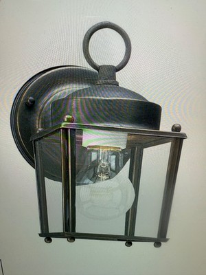 Sea Gull Lighting 8592-71 Outdoor Wall Lantern Light ~ Antique Bronze New Castle