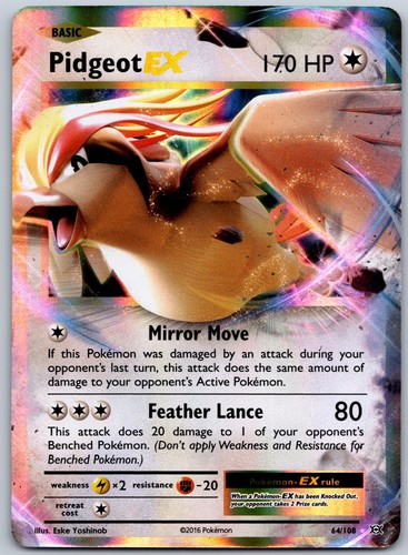 Pidgeot EX 64/108 XY - Evolutions Ultra Rare Pokemon TCG NM English 2016