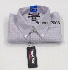 Kirkland Signature Men's Traditional Fit Non-Iron Dress Shirt, Purple, 16-34/35