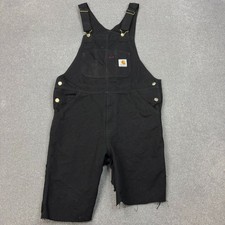 Carhartt Dungarees Womens 31x7 Black Overalls Carpenter Duck Canvas Bib Lady 