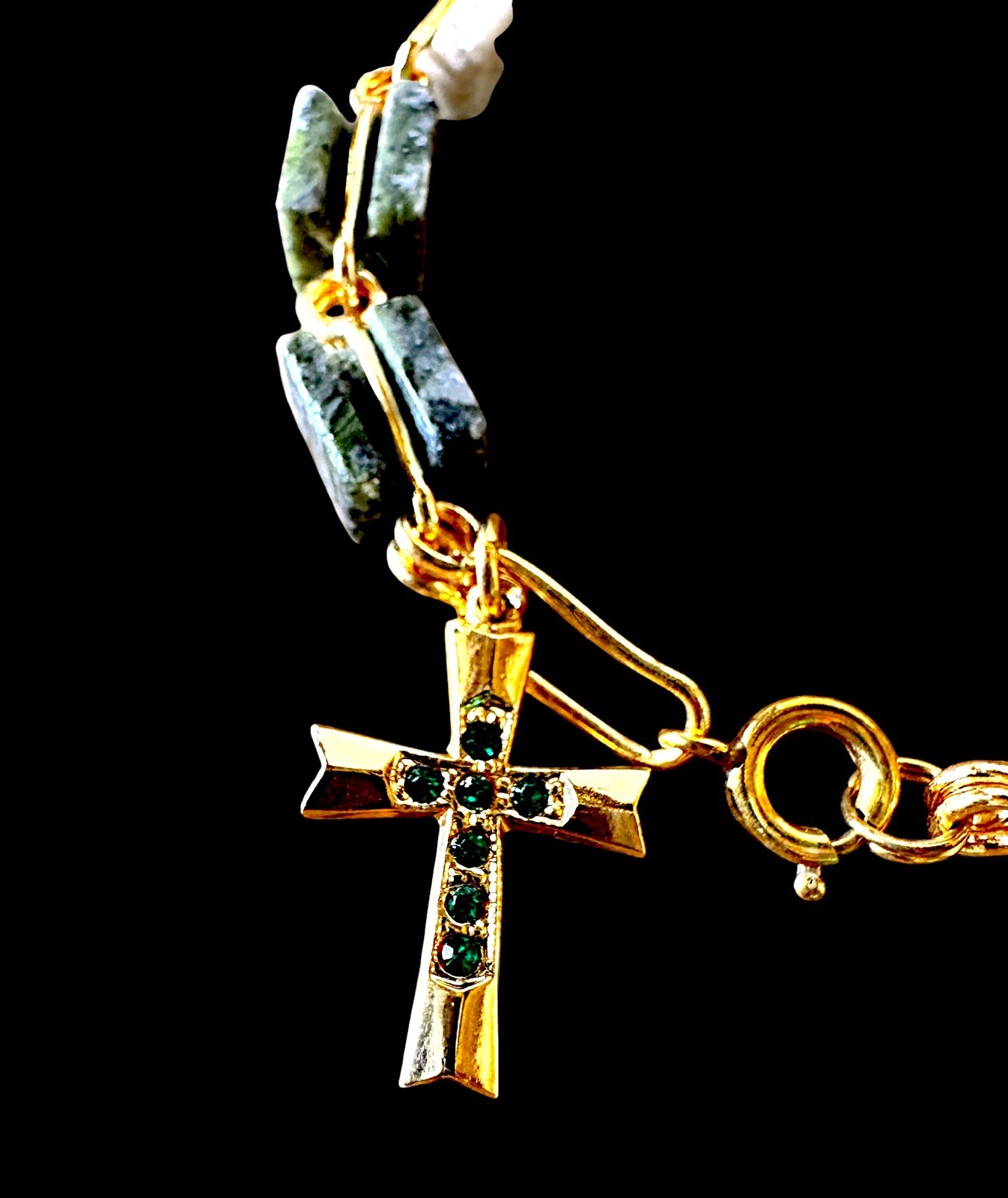 SPECIAL NIB J.C. WALSH & SONS GALWAY IRELAND CONNEMARA MARBLE ROSARY BRACELET