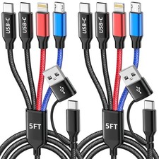 4 in 2 Multi Charging Cable, USBA/C Charging Cords for Multiple Devices