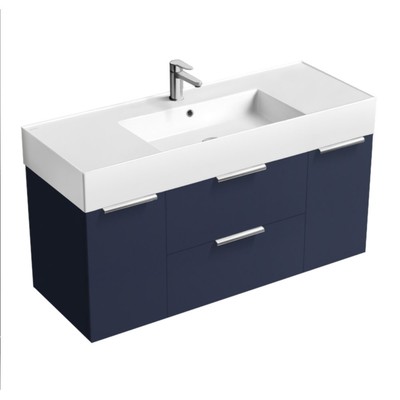 Nameeks Derin-4818-W-C Derin 48'' Wall Mounted Single Basin Vanity - Night Blue /