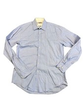 Gianni Valentino Dress Shirt Men’s XL Slim Fit Blue Woven Cotton