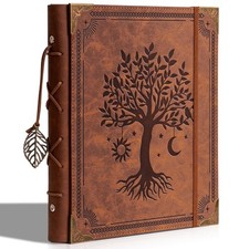 Vintage Photo Album 4x6 Leather Scrapbook Album with Writing Space 120 Photos...