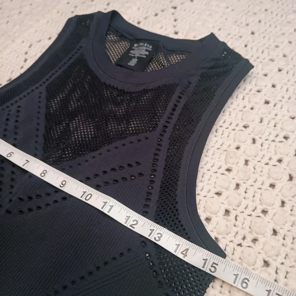 Camiseta sin mangas Athleta Oxygen para mujer L lote de 2 detalles de corte negro y ciruela Lazer Preppy Foto 4 de 4