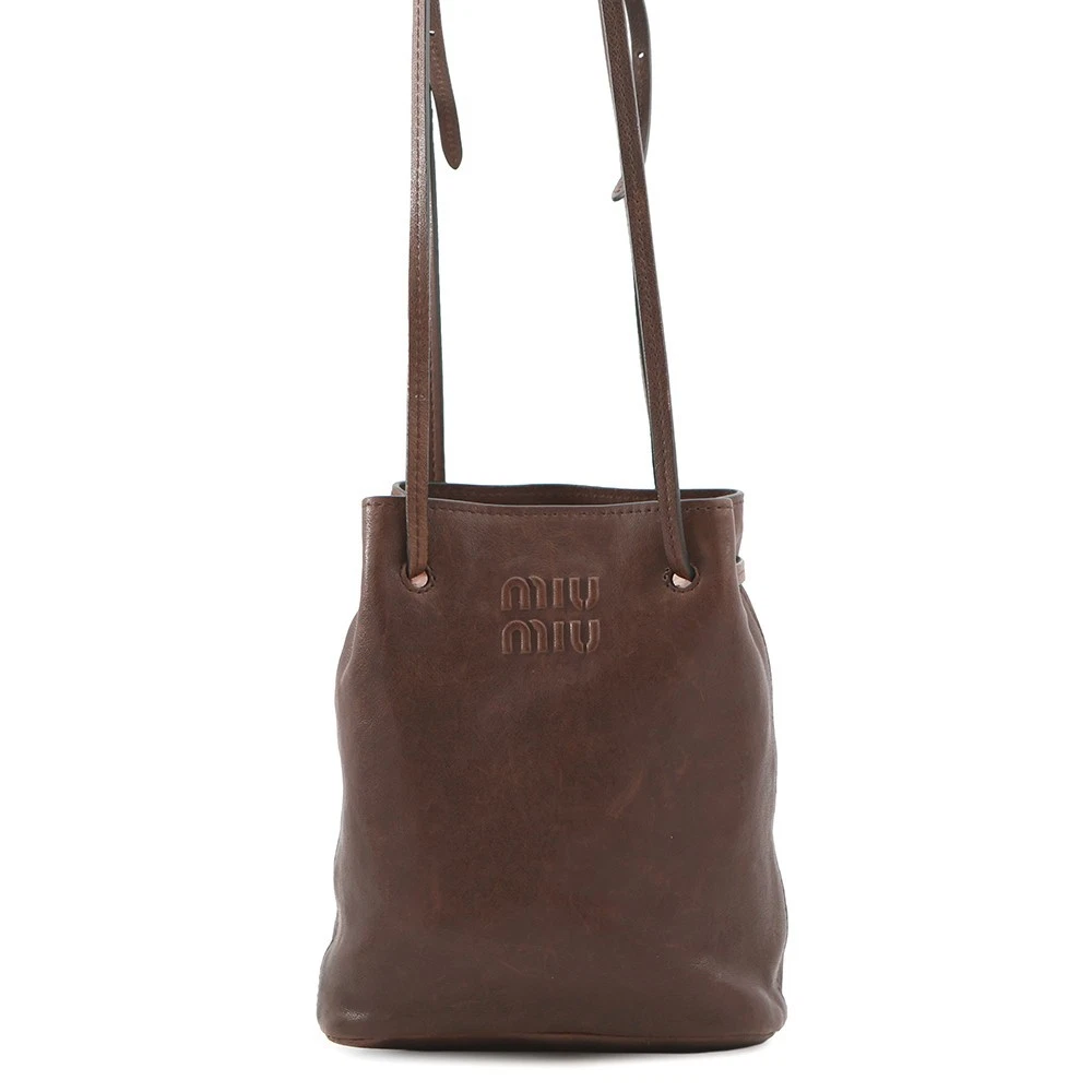Miu Miu — MIUMIU Nappa Leather Mini Bag Leather Brown 5NF460