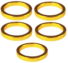 Bicycle BMX or MTB headset spacers for 1 1/8" threadless (SET of 5) 5mm - GOLD