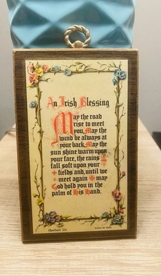 Vintage Irish Blessing Plaque- 5 1/2  X 3 1/2 