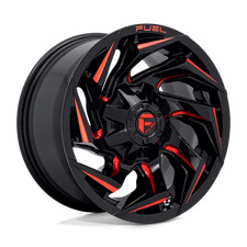 17x9 Fuel Wheels D755 Reaction Gloss Black Milled W Red Tint Rims 6x135 1pc