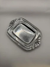 Vintage Holland Boone Polished Pewter Trinket Tray 9”  Boho Western Pretty 