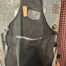 Artisan Collection by Reprime Unisex Black Denim Contrast Stitch Bib Apron