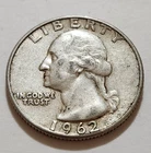 1962 Washington Quarter • 90% Silver • Circulated • X136
