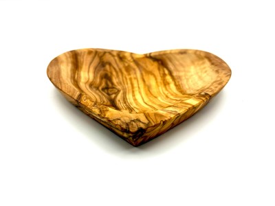 Herzförmiges Schälchen aus Olivenholz   ca. 14 cm