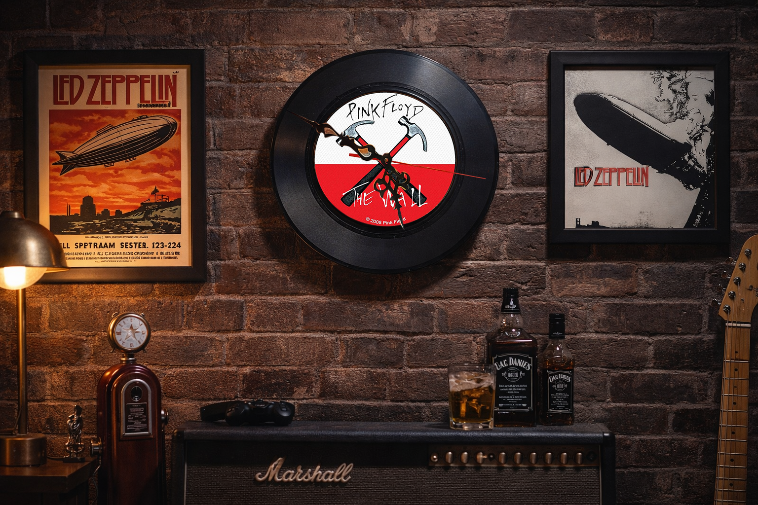 Pink Floyd The Wall Vinyl Record Wall Clock Rock Music Man Cave Decor