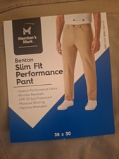 Pantalones Member's Mark Benton, Para Hombre Calce Ajustado Rendimiento Elastizado 38 Cintura 30 Entrepierna