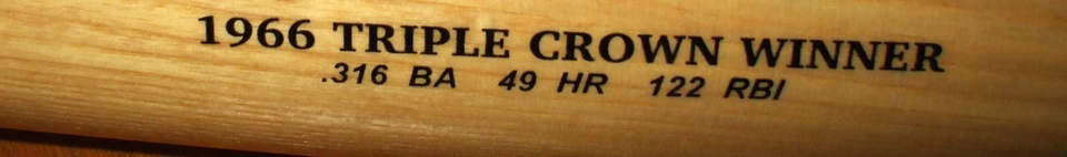 FRANK ROBINSON O'S AUTO ADIRONDACK LTD ED 23/166 1966 TRIPLE CROWN BAT ...