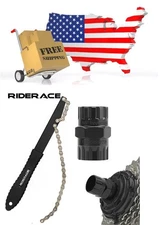 Bike Flywheel Removal Tool Kit, Steel Cassette Sprocket Remover & Chain Whip