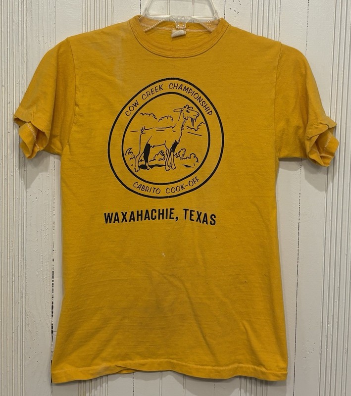 Vintage 1970’s Cow Creek Championship Cabrito Cook Off Waxahachie Texas T-Shirt