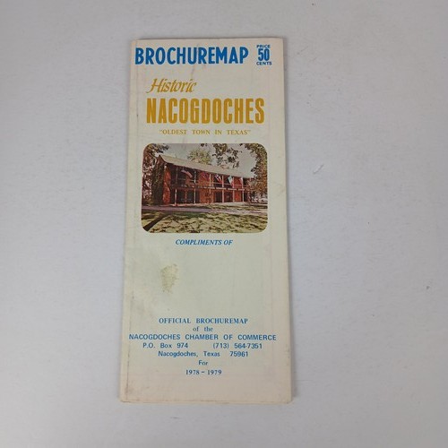 Vintage 1978 Nacogdoches Texas Brochure Map - Historic Oldest Town Travel Guide