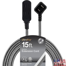 Power Strip Extension Cord 3 Outlet Flat Plug Indoor Use Safety Cover