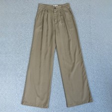 Reformation Mason Wide Leg Pants Womens 8 Tan Pleated Dress Pants Tencel Capsule