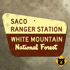 USFS Saco Ranger Station White Mountain National Forest highway road sign 21x14