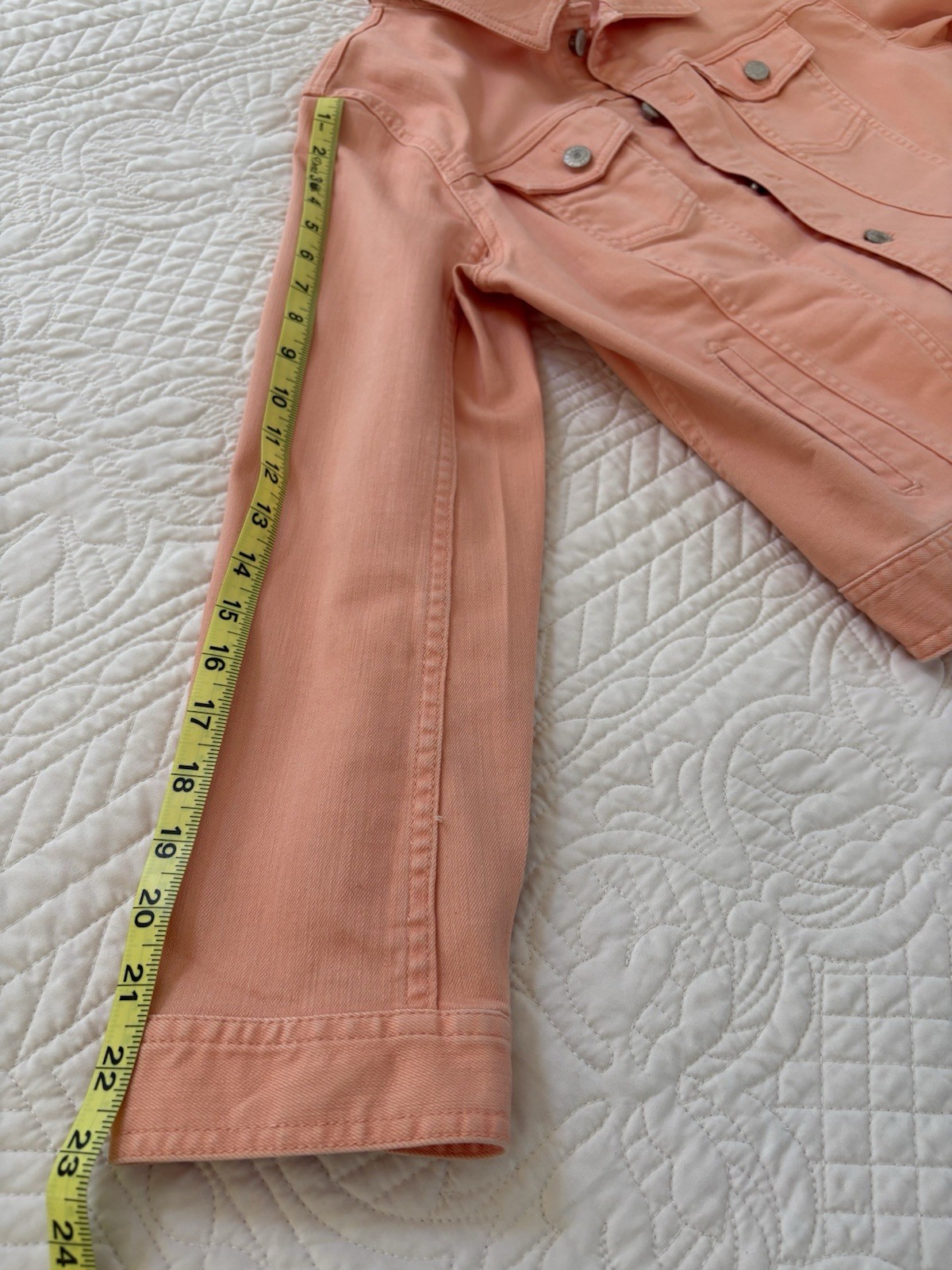 Talbots Peach Basic Jacket Button Collared Pocket… - image 7