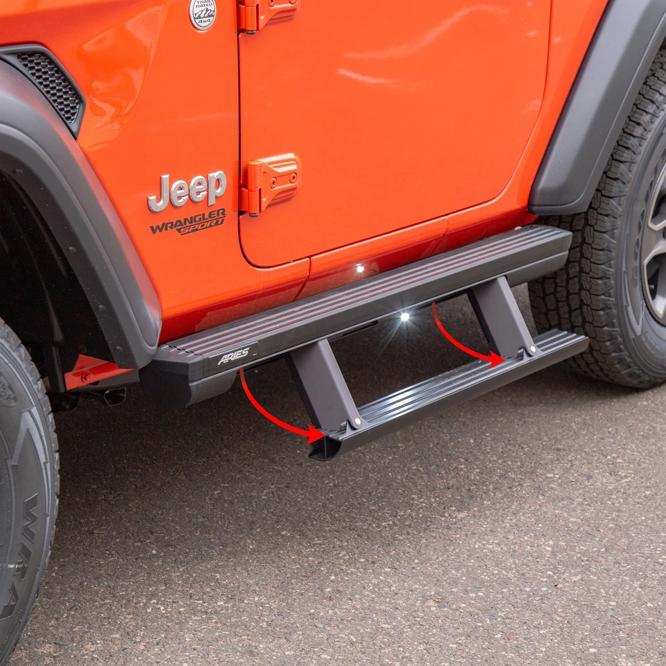 Aries 3034470 ActionTrac 48.75" Retractable Running Boards for Wrangler JK 2-Dr Foto 2 de 4