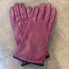 Vintage Fownes Burgundy Leather Driving Gloves Size 8 Lambswool Lined Wine Red