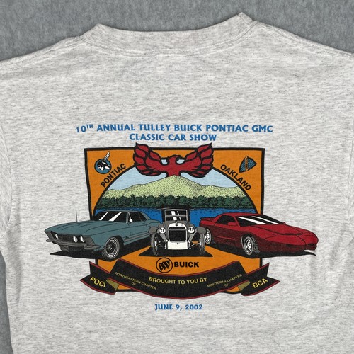 Hanes, Vtg Hanes Small Gray Shirt 2002 10th Annual Tilley BUICK PONTIAC GMC Car Show