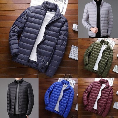 Daunen Herren Mantel Stehkragen Bodywarmer Jacke leichte Oberbekleidung
