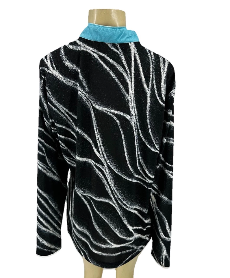 Jamie Sadock XL Women Sunsense long-sleeve 1/4 zip Golf T-shirt Vapor Print F31 - Image 4 of 4