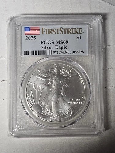 2025 1 oz American Silver Eagle  First Strike PCGS MS69