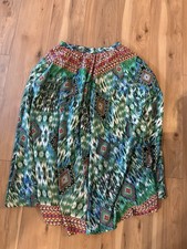 VINTAGE Mix Nouveau New York Skirt 90s Boho Southwestern Maxi Flare Women  s L