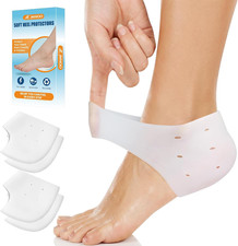 Silicone Heel Protectors for Women  Men - 2 Pairs Gel Heel Cups with Cushion Su