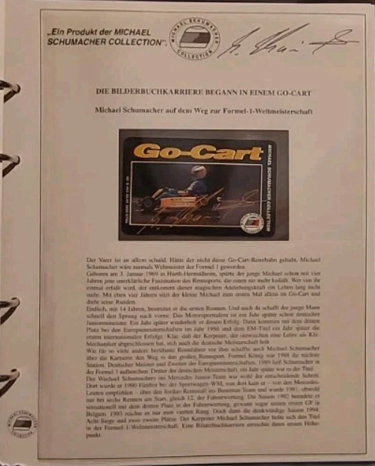 Michael Schumacher Collection 11 Telefonkarten im Album Von 1994 - Bild 4 von 4